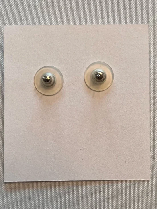 Vtg. Silver Native American Earrings w/ Black Onyx Stones - Posts - Picture 7 of 7